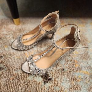 Silver Badgley Mischka Heels
